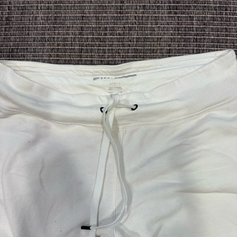 DKNY Cream Joggers with Black Side Logo Panel